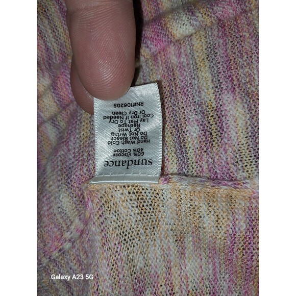 Sundance Women's XXL Cardigan Sweater Open Front Orange Pink Pockets - Picture 6 of 6